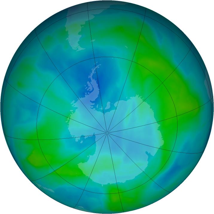 Antarctic ozone map for 23 February 2013